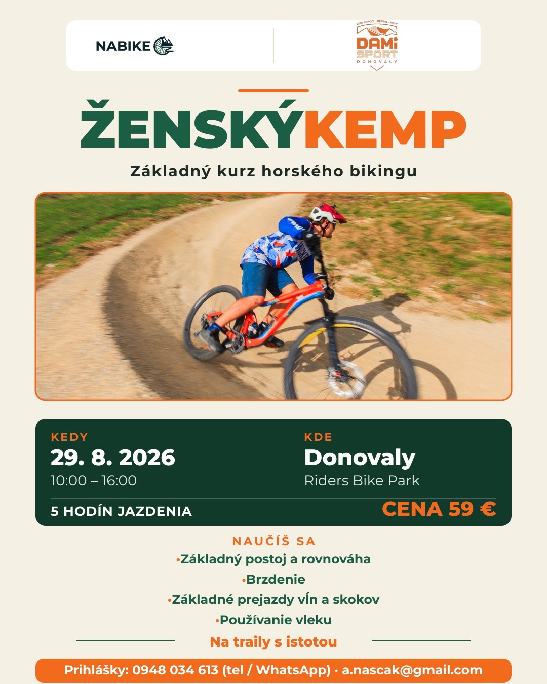 Ženský kemp — Základný kurz horského bikingu, Donovaly